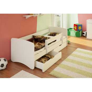 Best For Kids 90x180 Kinderbett Jugendbett Weiss Mit Rausfallschutz Mit 2 Schubladen Und Mit 10 Cm Matratze